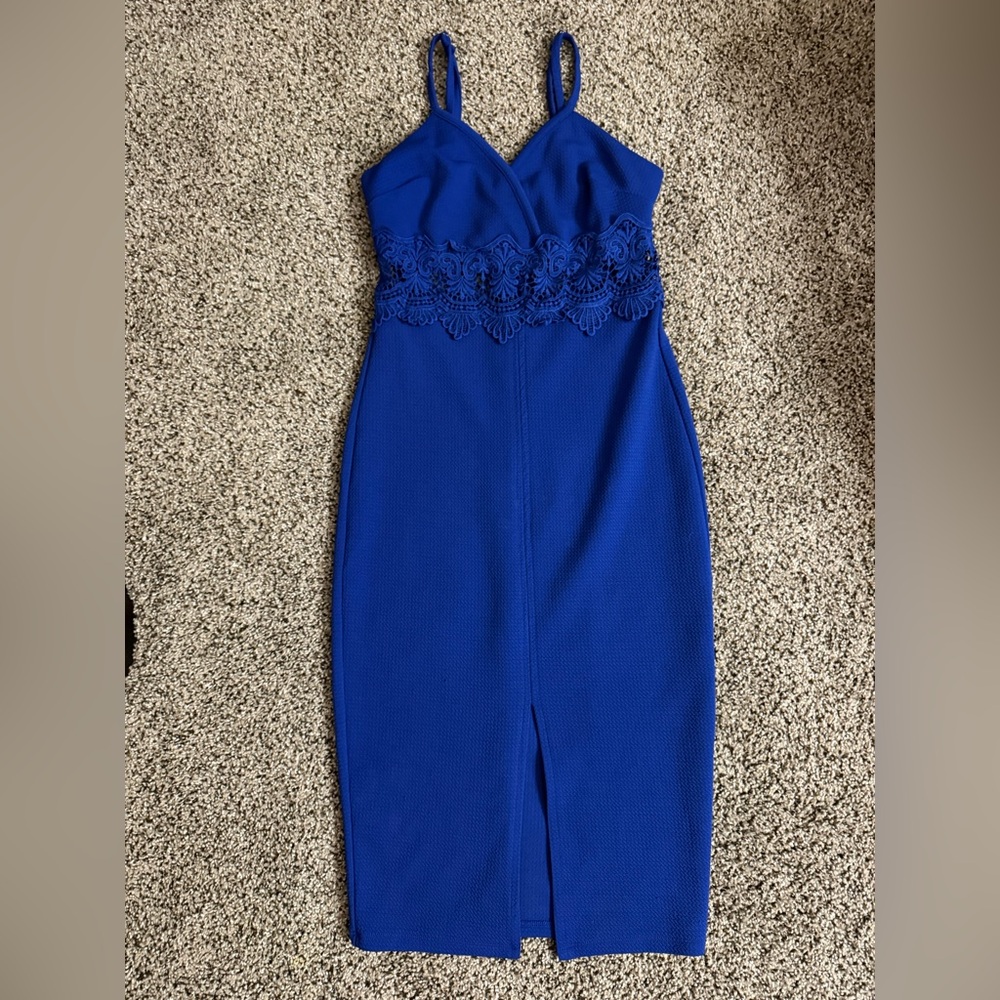 Love J Royal Blue Strapless Dress